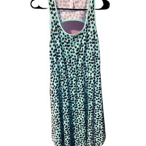 Xhilaration green and black polka dot dress